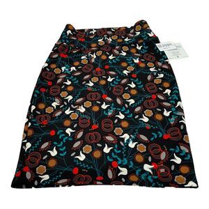 LuLaRoe Women's Pencil Skirt - Black with Red and Blue Floral